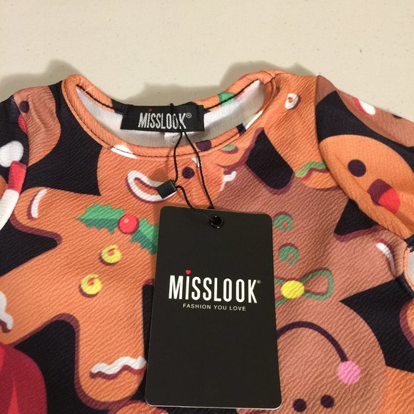 Misslook Infant Baby Girls Holiday Christmas Gingerbread Dress 12-18 Months - Picture 8 of 12